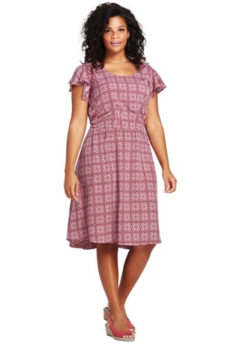 Pink Knee Length Dresses for Plus Size Women